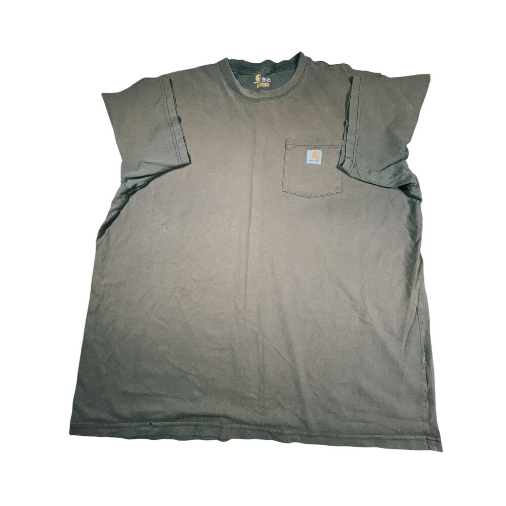Carhartt K87 Army Green T-Shirt 2XLT Grunge Original Fit Tee